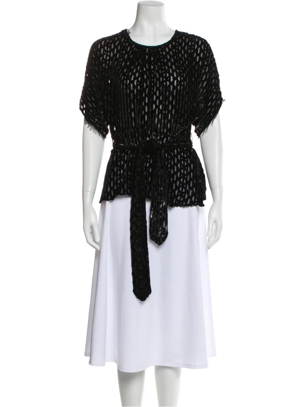 Rachel Comey Silk Burnout Velvet Lurex ‘Weekend Top’ Drape Raw Hem $595 no belt
